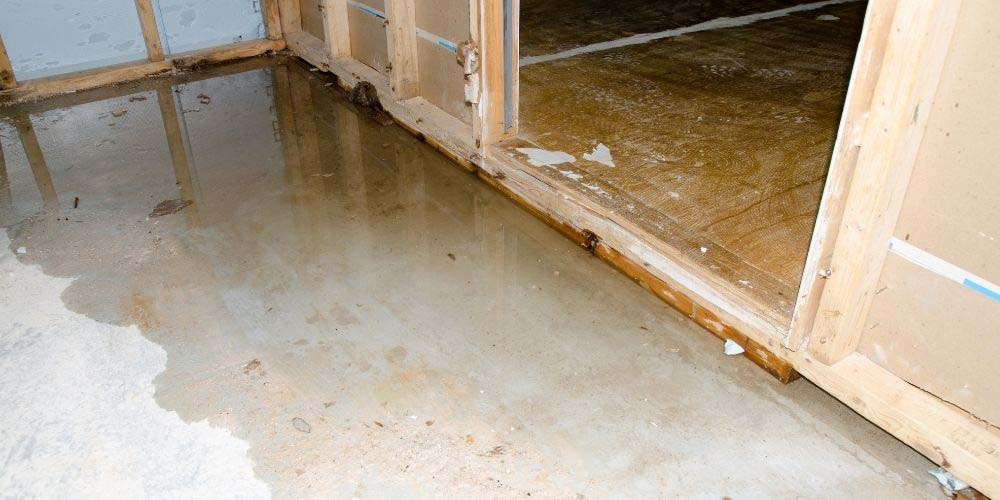 Water on Concrete Foundation